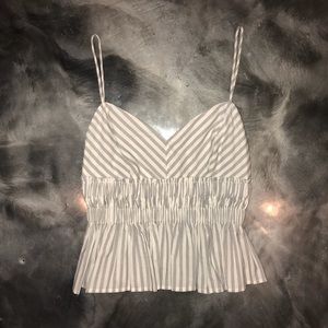 Express striped peplum tank